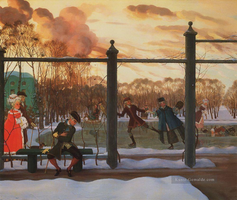 Eisbahn im Winter 1915 Konstantin Somov Ölgemälde